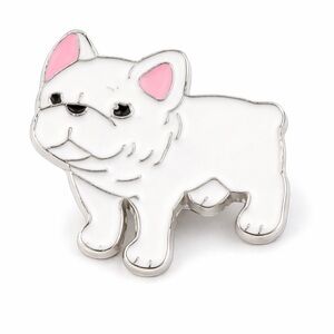 White French Bulldog Enamel Pin – Cute Dog Lapel Pin